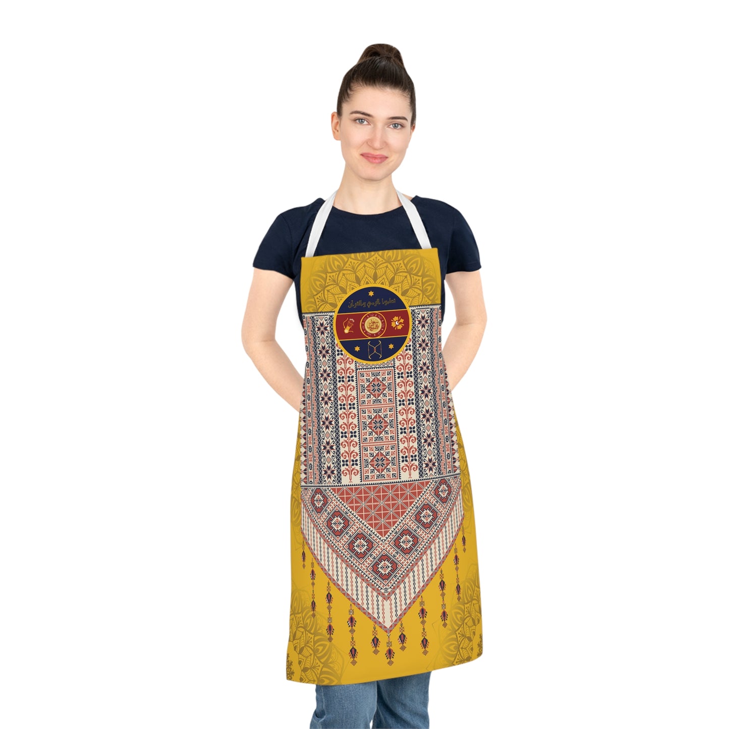 Palestinian Pattern Inspired with FEAC Emblem - Adult Apron