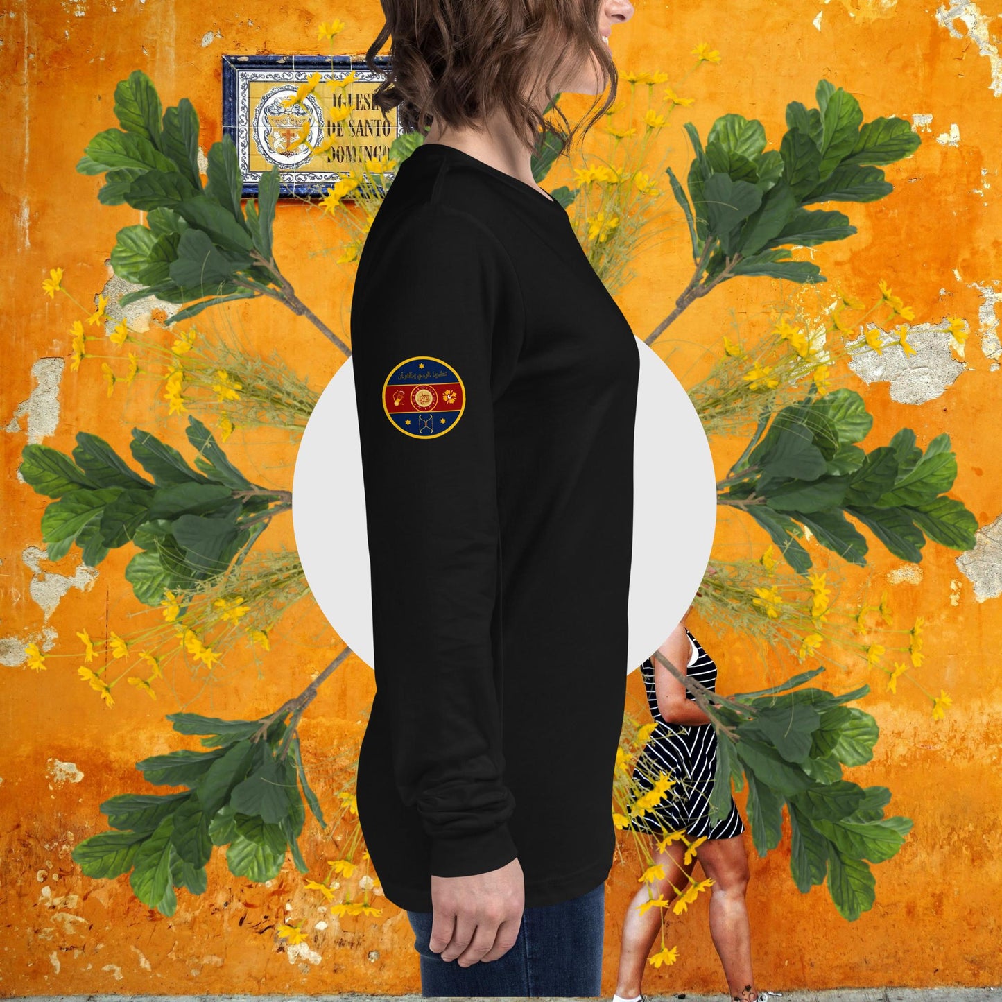 The Fatima Elizabeth Archery Club Emblem (BACK of shirt emblem) - Unisex Long Sleeve Tee