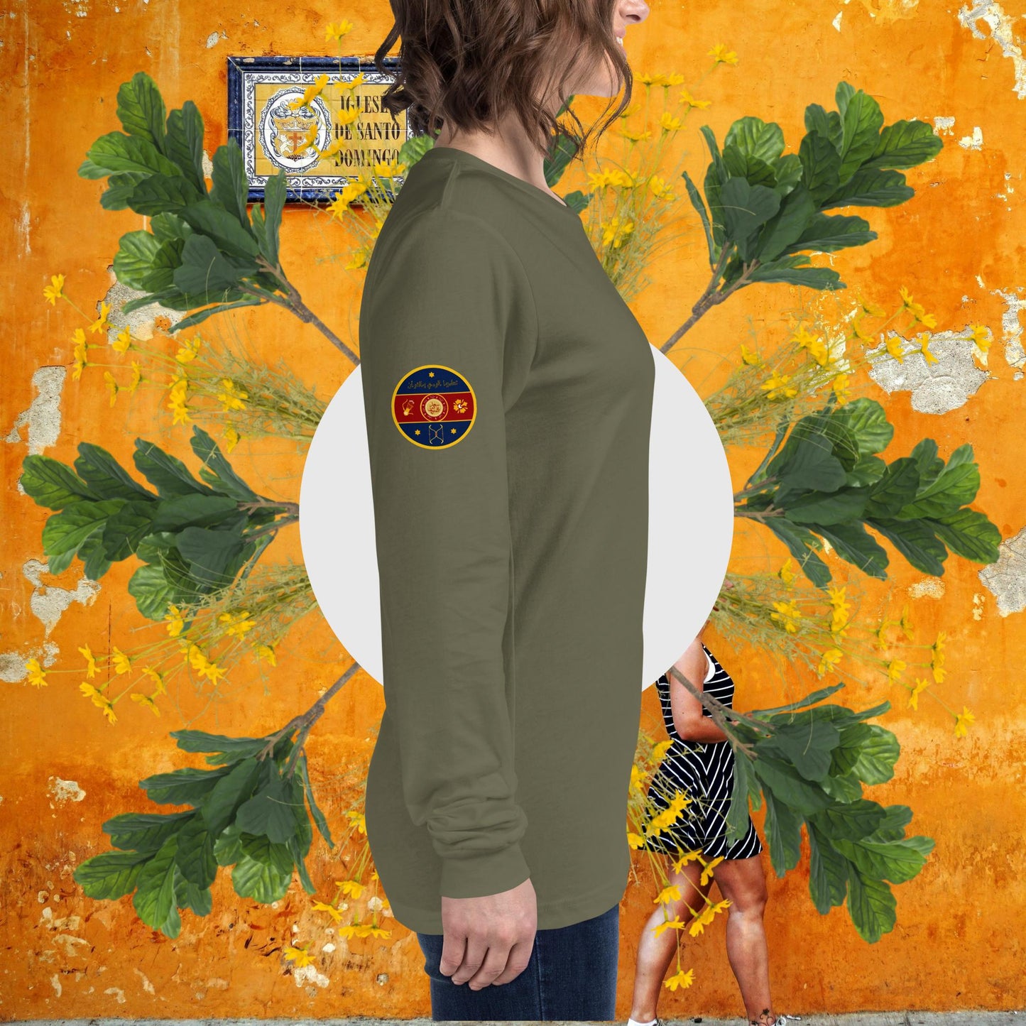 The Fatima Elizabeth Archery Club Emblem (BACK of shirt emblem) - Unisex Long Sleeve Tee